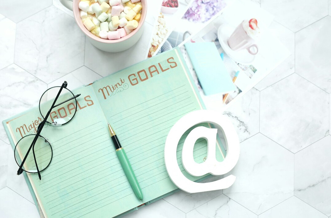 notebook with goals