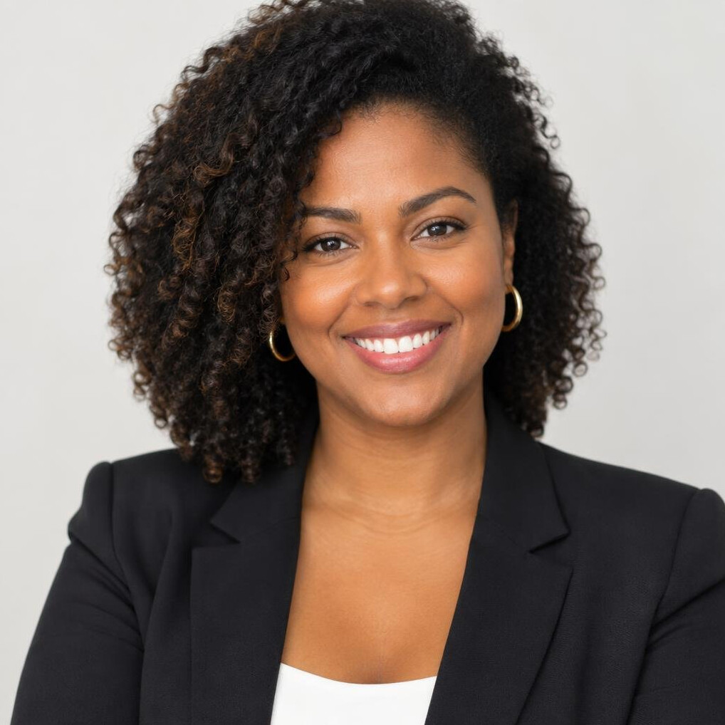Afro-Brazilian woman facilitator smiling