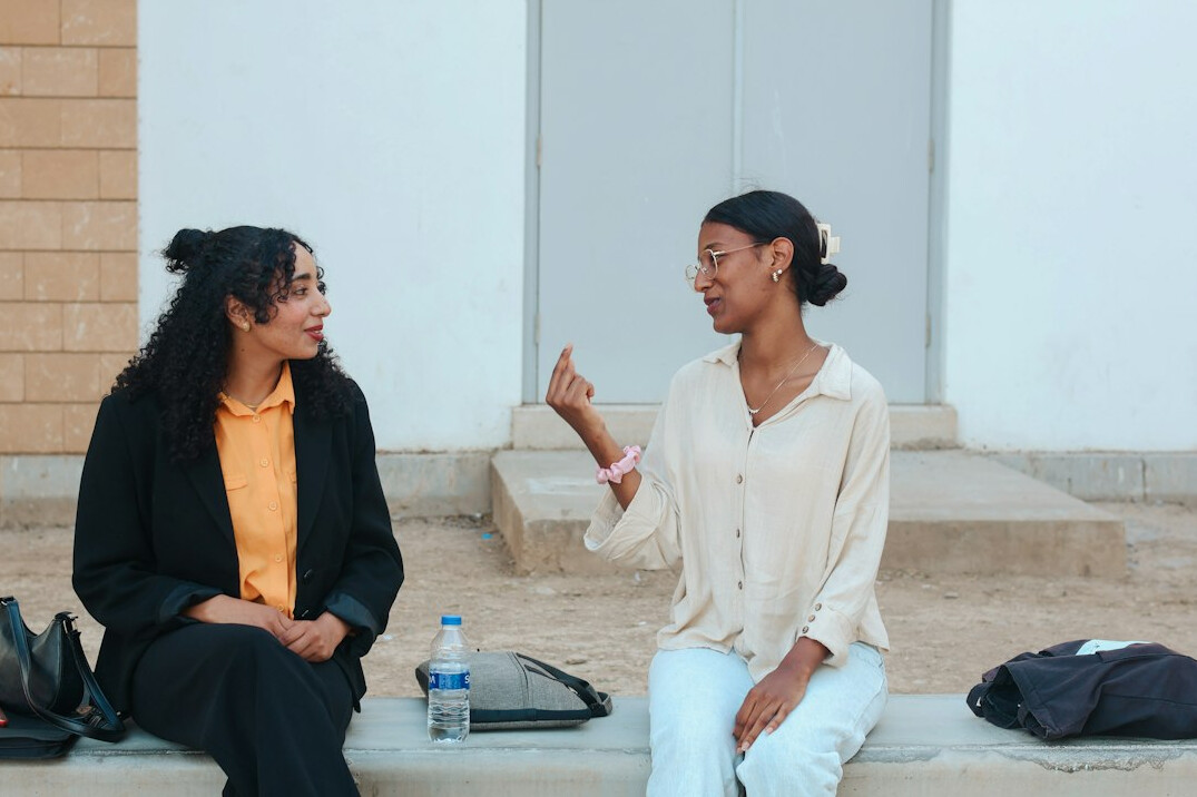 person having meaningful conversation